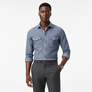 Reiss Mens Classic 100% Cotton Twill Button Down Shirt Size S Blue Quiet Luxury